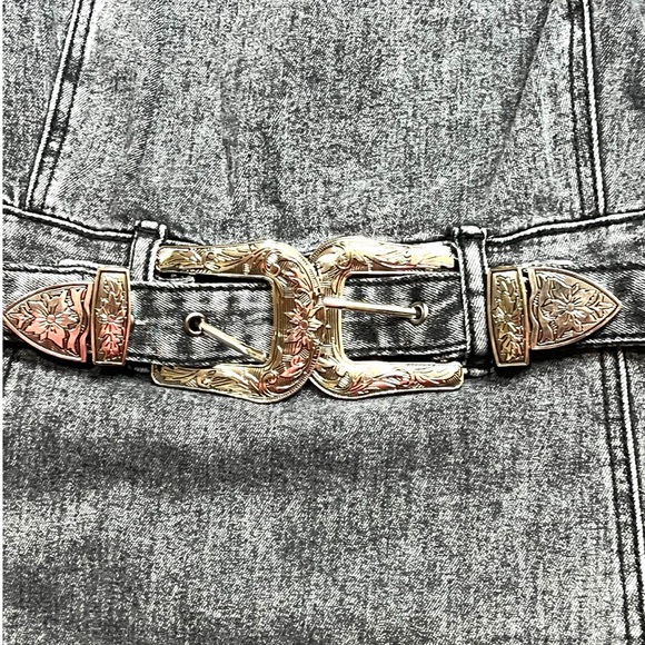 Rock&Roll Denim Charcoal Black Denim Dress with Stretch Women’s XL NWT - Picture 4 of 10